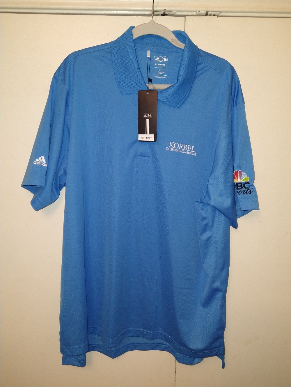 NWT Adidas Golf Climalite Blue Short Sleeve Polo Shirt Men's sz XL